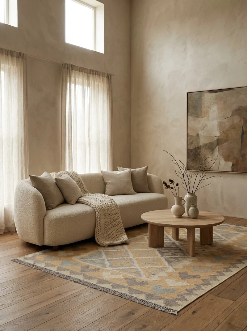 Kelim Gashgai · Handgewebt – Beige, 176x124 cm