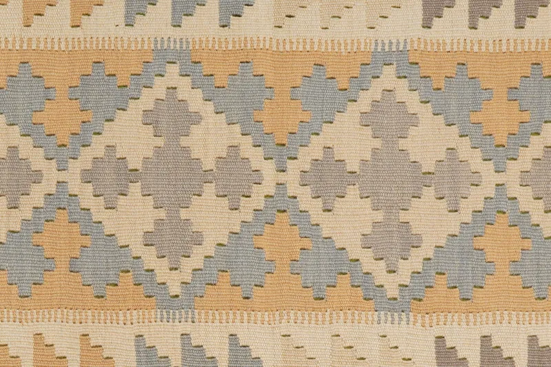 Kelim Gashgai · Handgewebt – Gelb, 301x78 cm