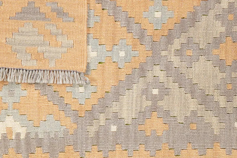 Kelim Gashgai · Handgewebt – Grau, 194x85 cm