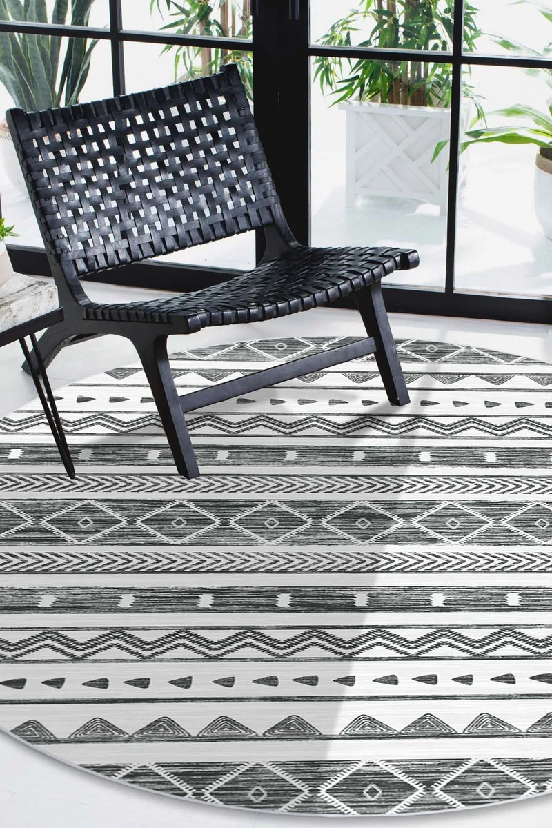 Ikat Anthrazit Teppich