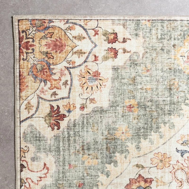 Vintage Gartenteppich - Santo Mandala Olivgrün