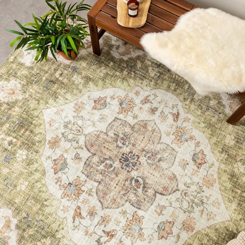 Vintage Gartenteppich - Santo Mandala Grün