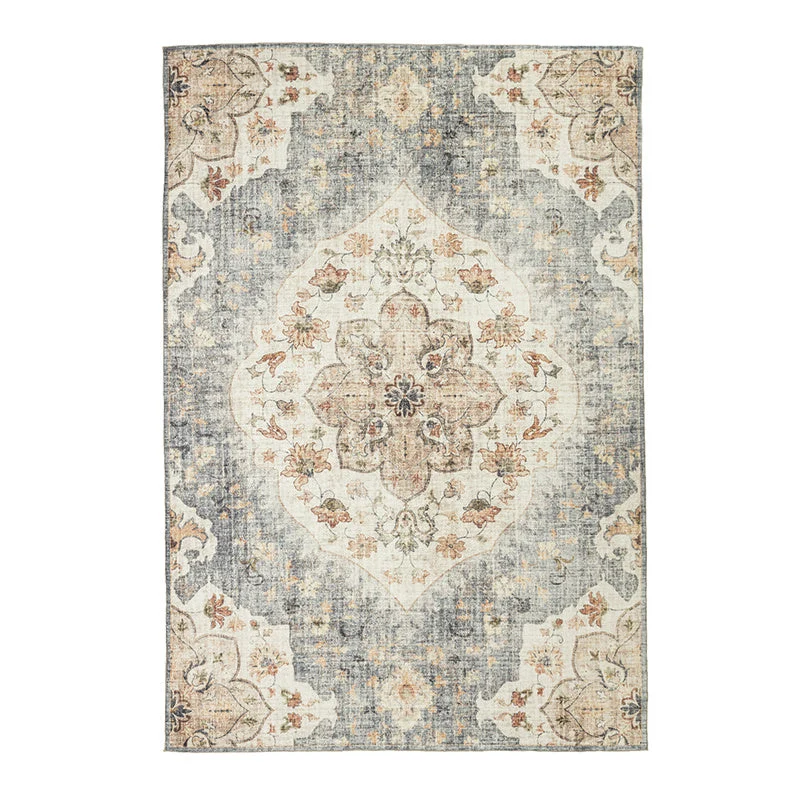 Vintage Gartenteppich - Santo Mandala Blau Grau