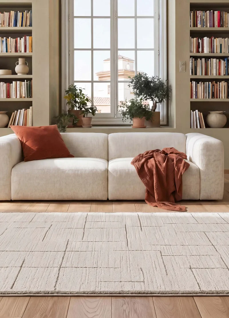 Alfombra de estilo escandinavo Candela 2308 Crema