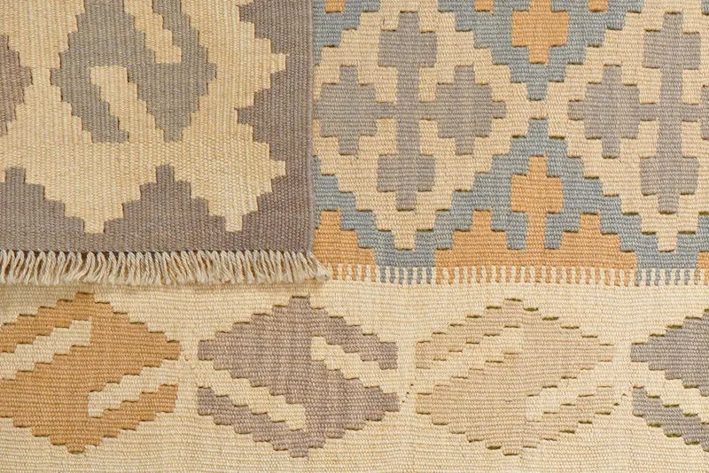 Kelim Gashgai · Handgewebt – Gelb, 293x76 cm