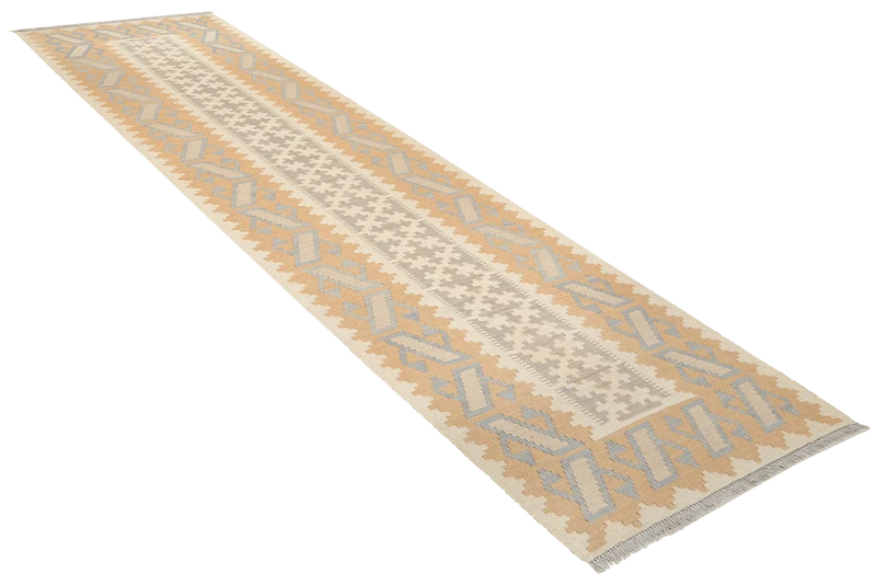 Kelim Gashgai · Handgewebt – Beige, 287x79 cm