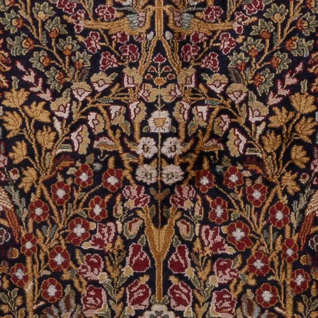 Kaschmir Seide Teppich 122x185cm - Orientteppich - dunkelbraun