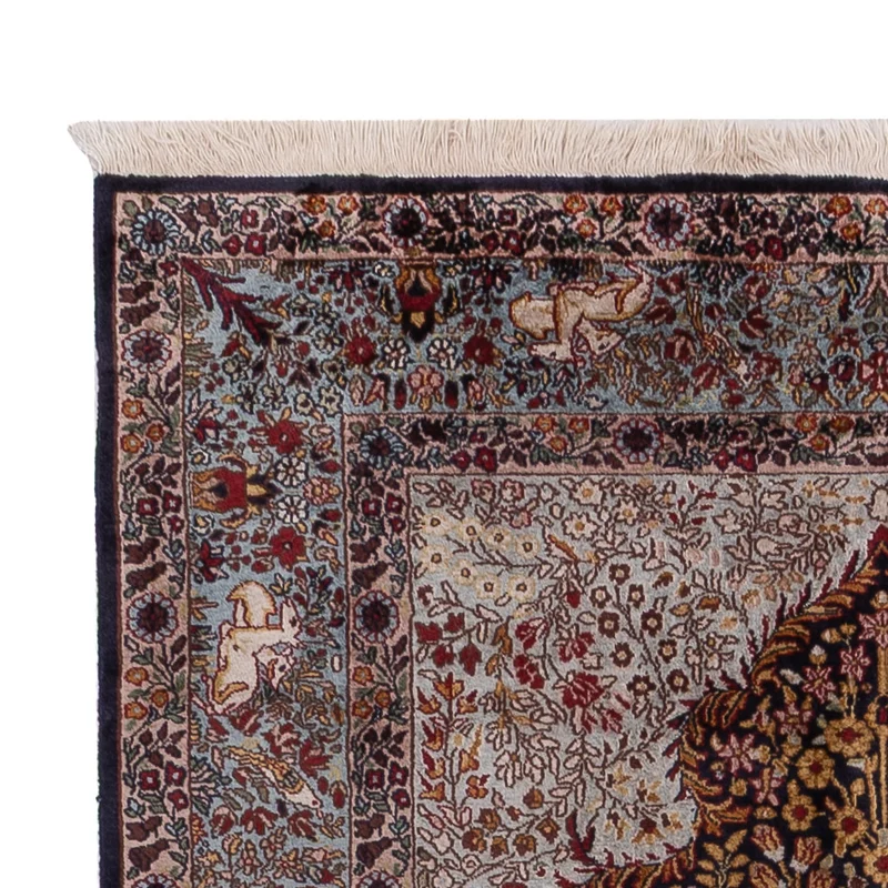 Kaschmir Seide Teppich 122x185cm - Orientteppich - dunkelbraun