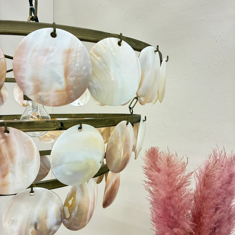 PTMD Hängelampe Jalinn Muschel Pendelleuchte Capiz Lampe Gebraucht