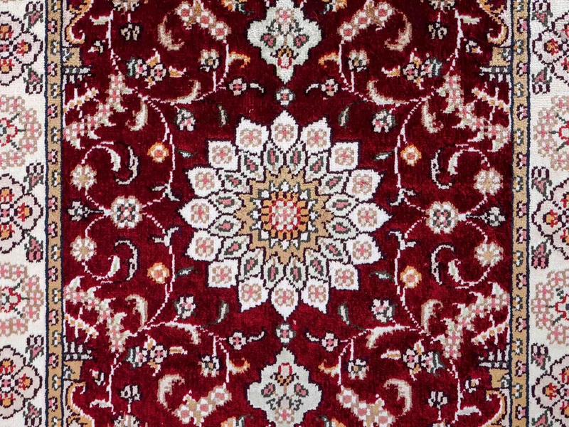 China Seide Teppich 63x90cm - Orientteppich - dunkelblau