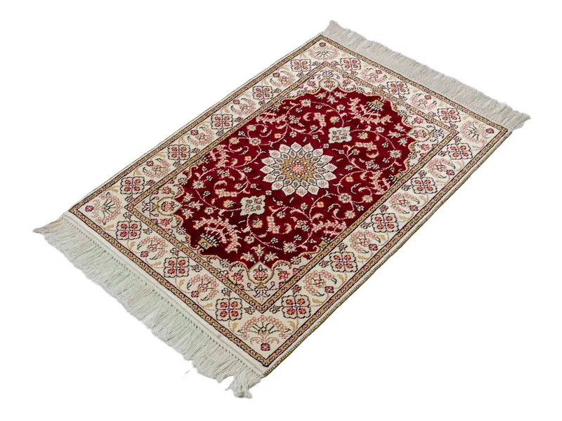 China Seide Teppich 63x90cm - Orientteppich - dunkelblau