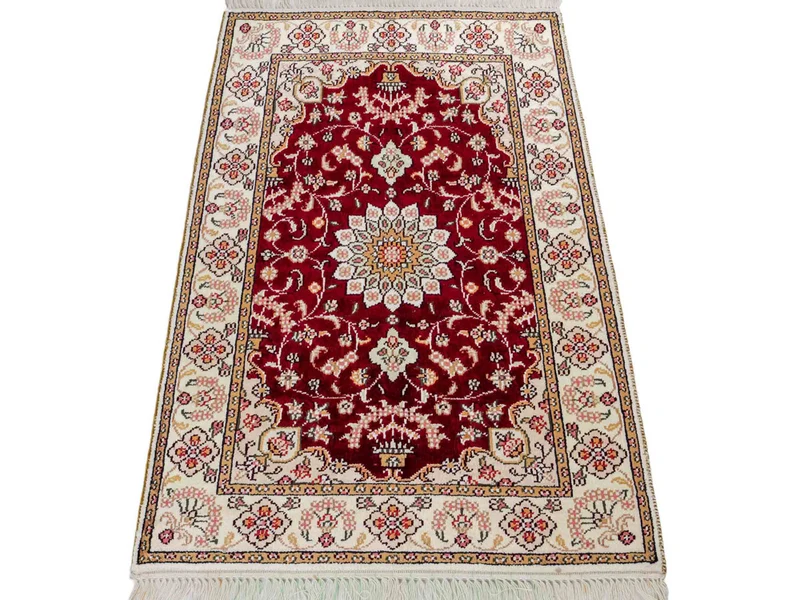China Seide Teppich 63x90cm - Orientteppich - dunkelblau