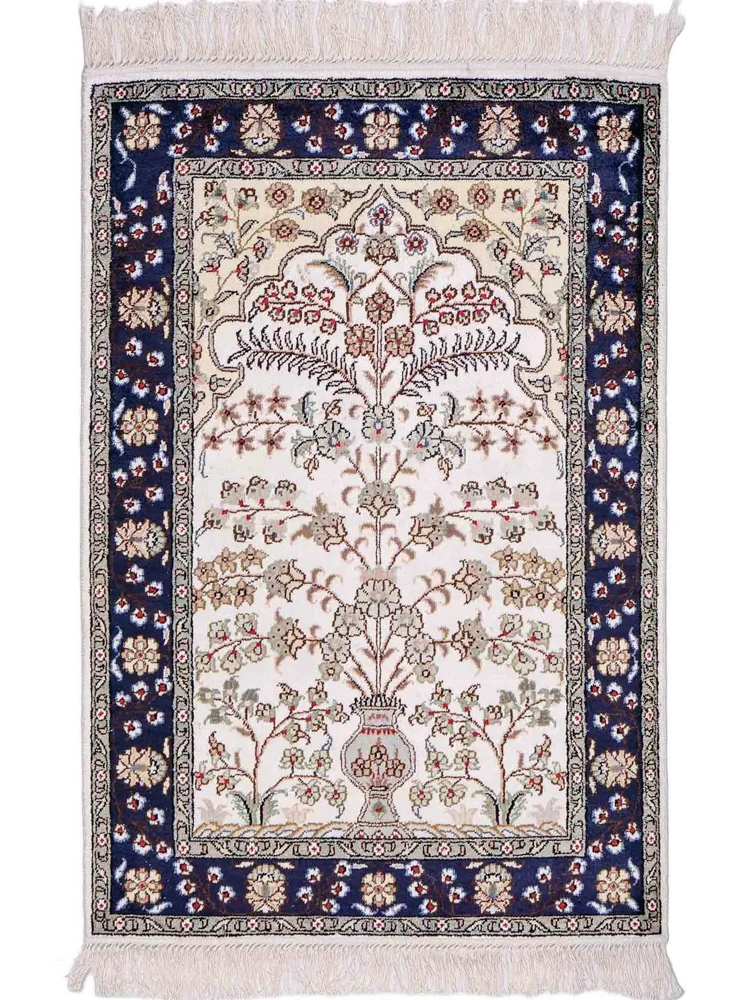 China Seide Teppich 62x90cm - Orientteppich - creme