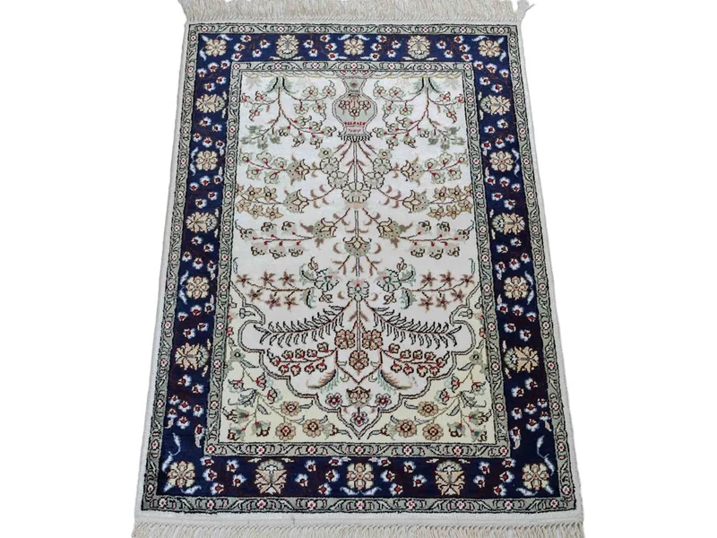 China Seide Teppich 62x90cm - Orientteppich - creme