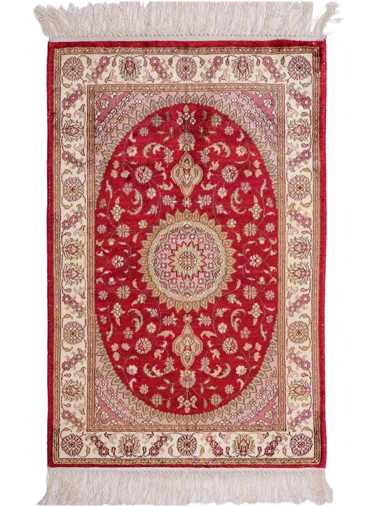 China Seide Teppich 59x90cm - Orientteppich - rot