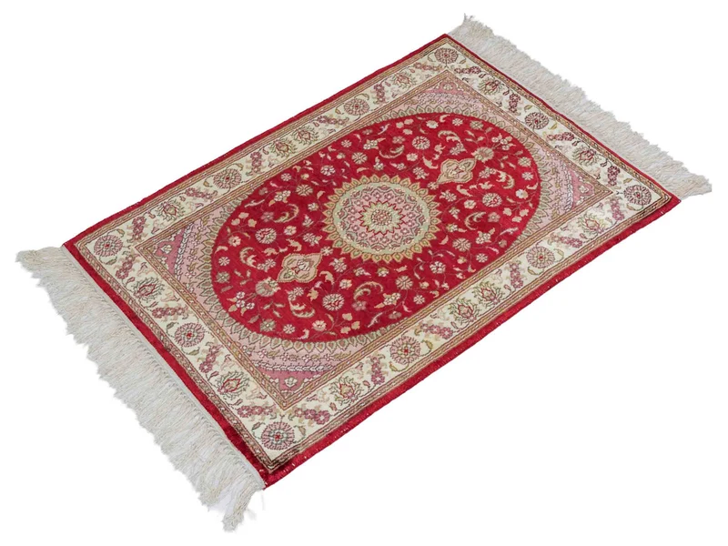 China Seide Teppich 59x90cm - Orientteppich - rot