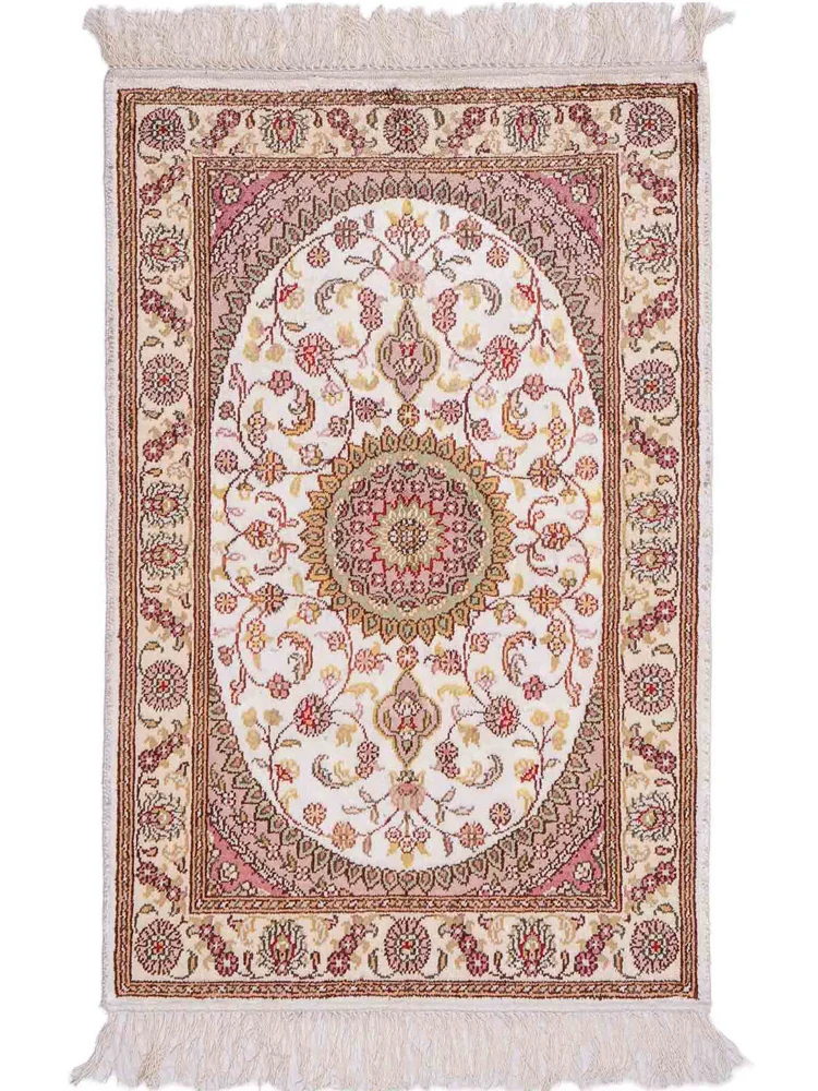China Seide Teppich 59x90cm - Orientteppich - creme