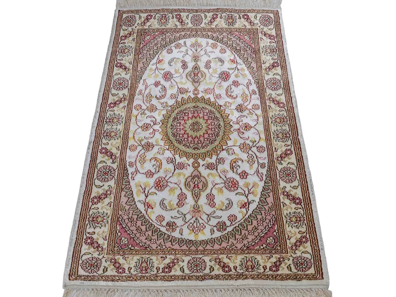 China Seide Teppich 59x90cm - Orientteppich - creme