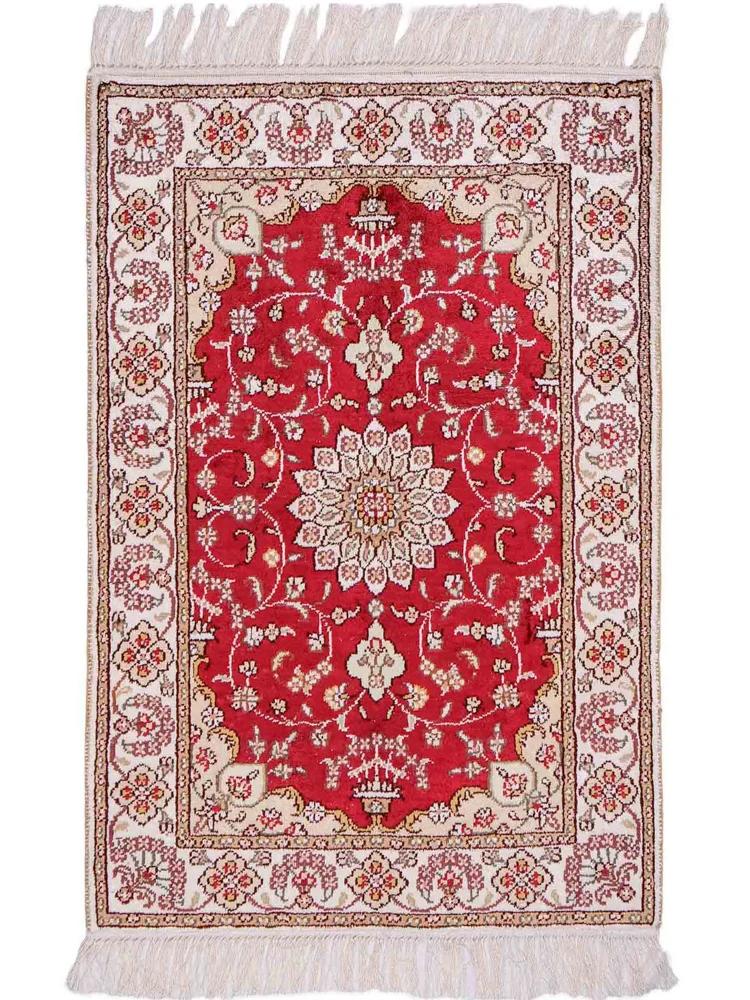 China Seide Teppich 61x89cm - Orientteppich - rot