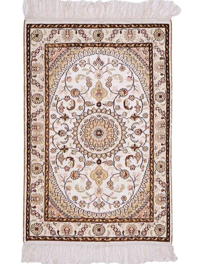 China Seide Teppich 61x89cm - Orientteppich - creme