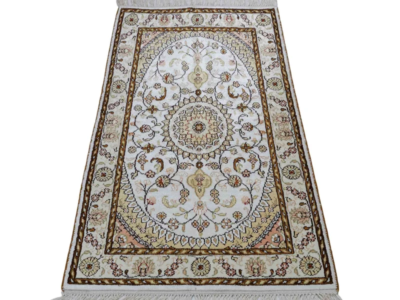 China Seide Teppich 61x89cm - Orientteppich - creme