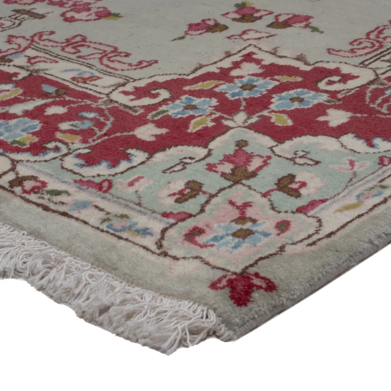 Kerman Teppich 123x214cm - Perserteppich - hellgrau