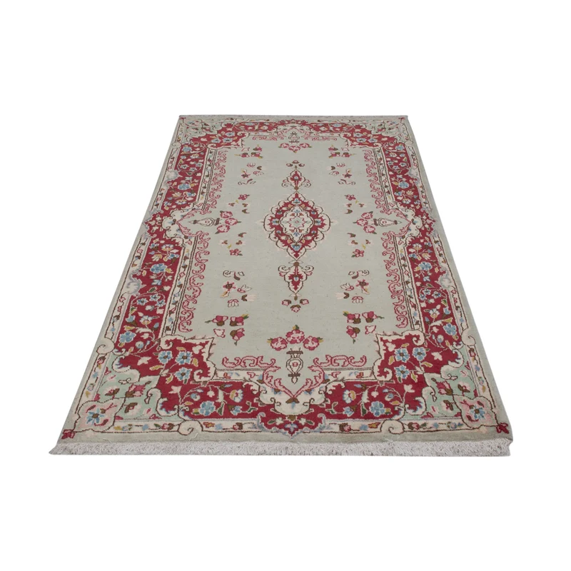 Kerman Teppich 123x214cm - Perserteppich - hellgrau