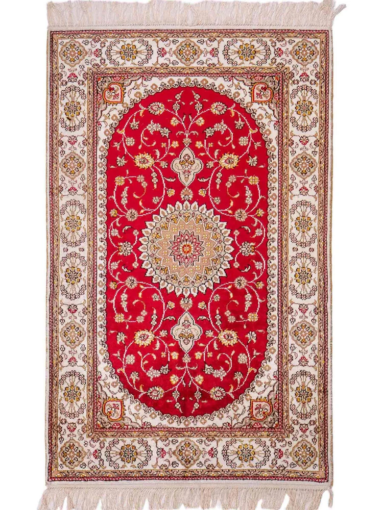 China Seide Teppich 77x120cm - Orientteppich - rot