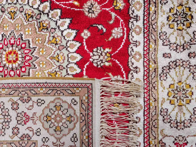 China Seide Teppich 77x120cm - Orientteppich - rot