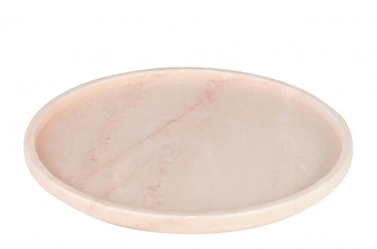Round Pink Marble Tray Medium