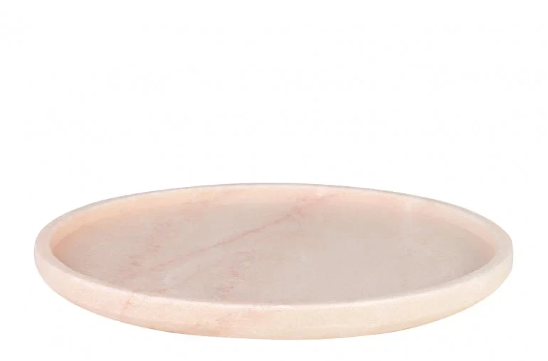 Round Pink Marble Tray Medium