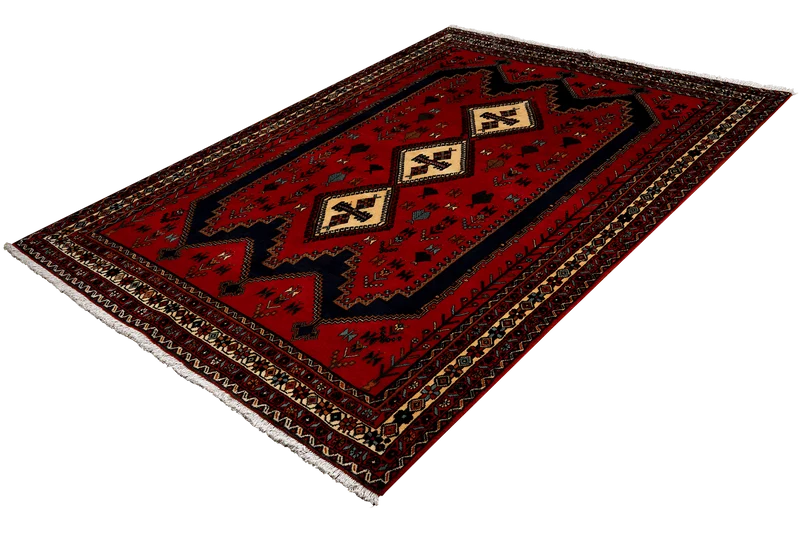 Afshar · Handgeknüpft – Rot, 234x163 cm