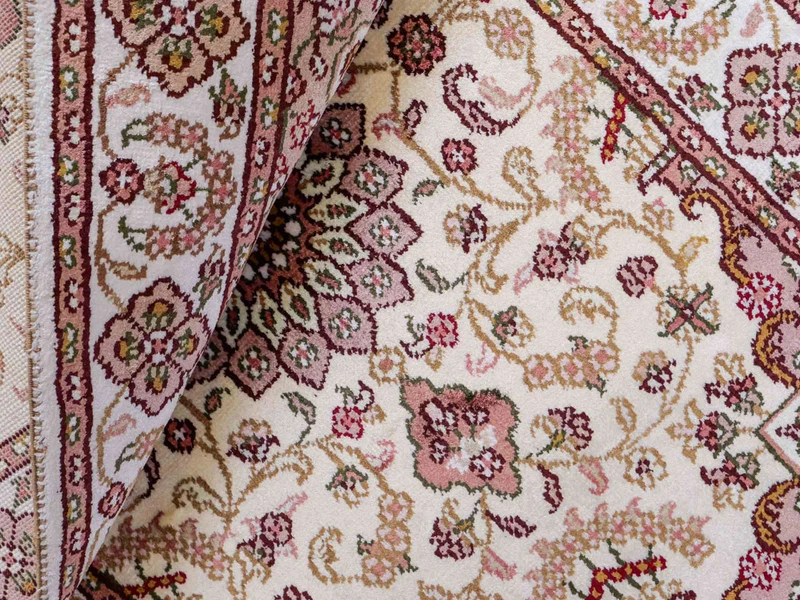 China Seide Teppich 59x88cm - Orientteppich - hellbeige
