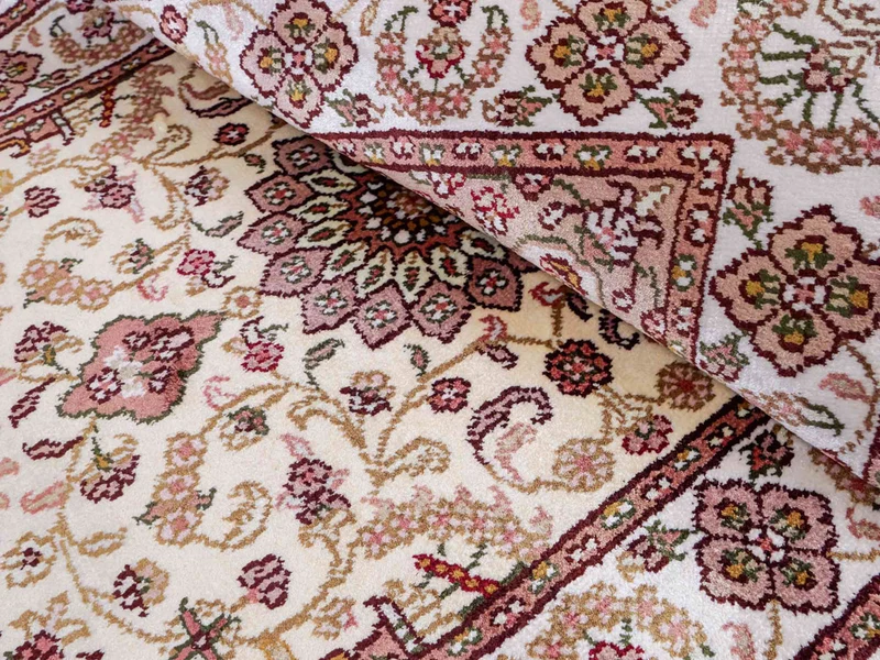 China Seide Teppich 59x88cm - Orientteppich - hellbeige