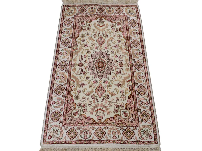 China Seide Teppich 59x88cm - Orientteppich - hellbeige