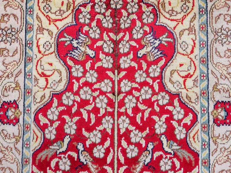 China Seide Teppich 58x87cm - Orientteppich - hellrot