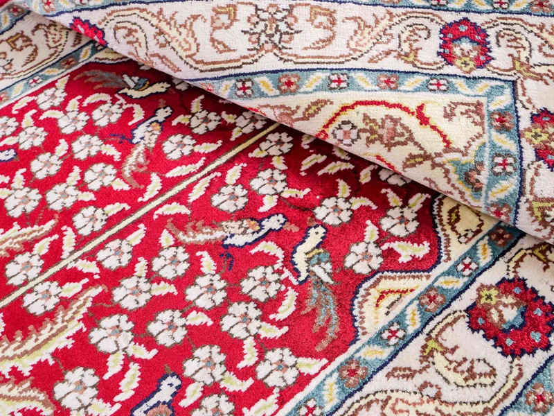 China Seide Teppich 58x87cm - Orientteppich - hellrot