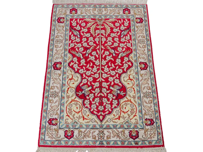 China Seide Teppich 58x87cm - Orientteppich - hellrot