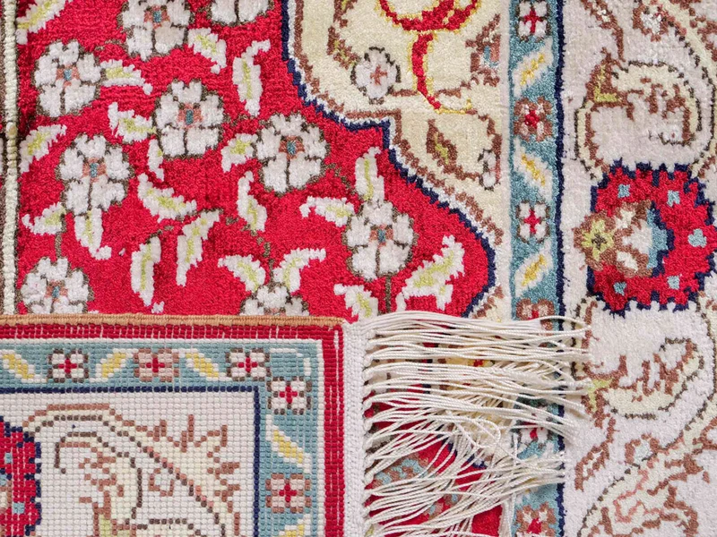China Seide Teppich 58x87cm - Orientteppich - hellrot