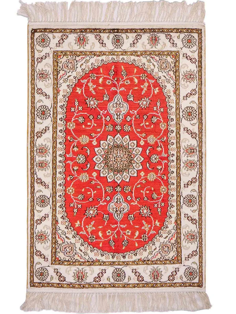 China Seide Teppich 61x93cm - Orientteppich - rot