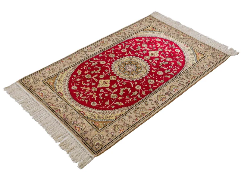 China Seide Teppich 78x121cm - Orientteppich - rot