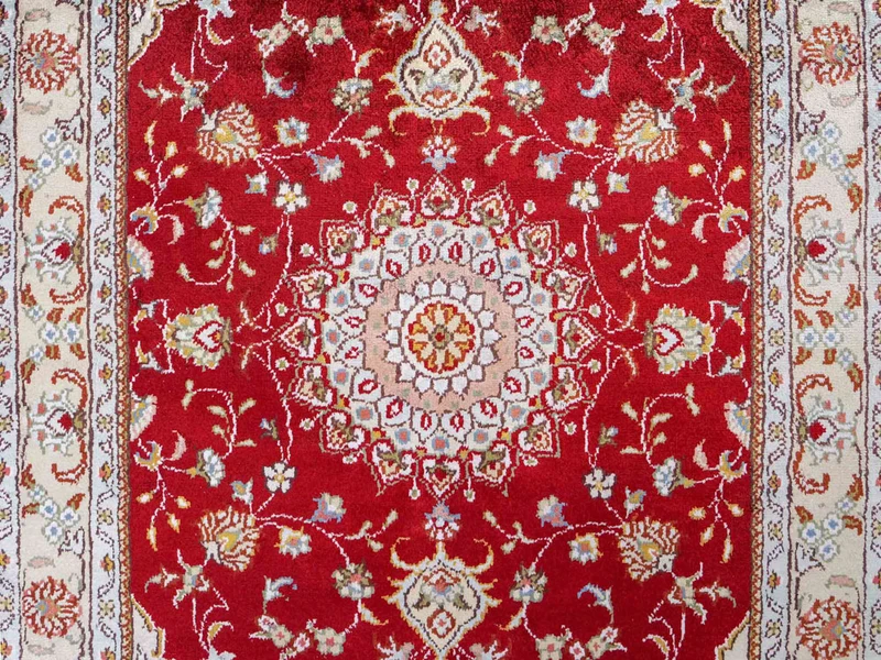 China Seide Teppich 77x120cm - Orientteppich - rot