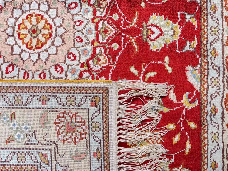 China Seide Teppich 77x120cm - Orientteppich - rot