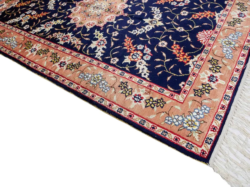 China Seide Teppich 78x122cm - Orientteppich - dunkelblau