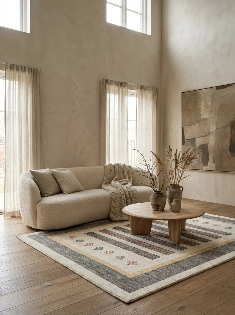 Gabbeh Sonnat · Handgeknüpft – Beige, 203x152 cm