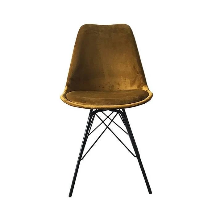 Samtstuhl - Gold/Ocker