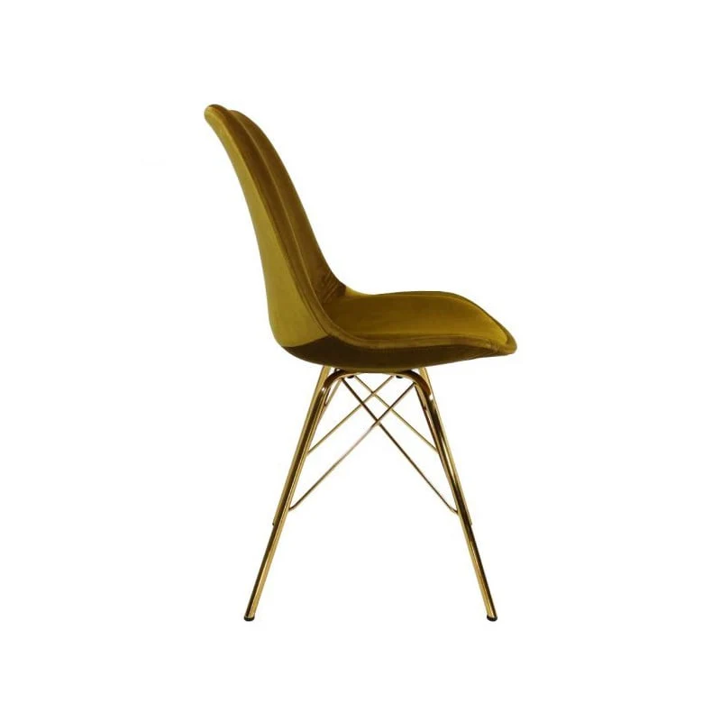 Samtstuhl Gold - Gold Gestell
