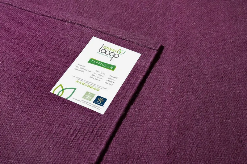 Kelim Teppich Lila Violett aus Wolle "Perpignan" Green Looop