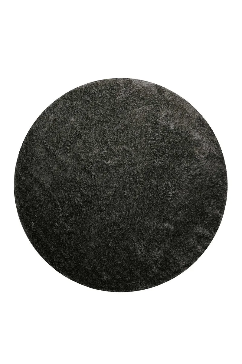 Teppich Rund Anthrazit Hochflor "Fanny" WECONhome Basics