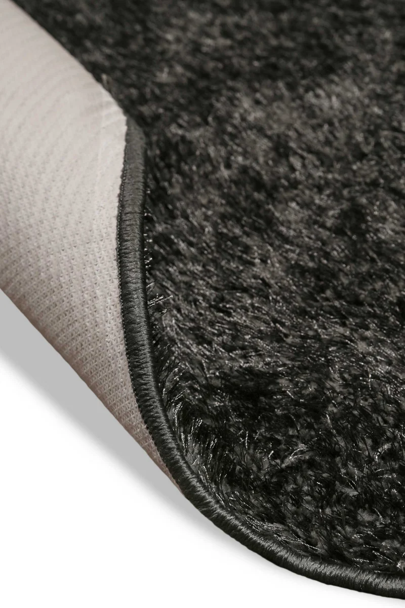 Teppich Rund Anthrazit Hochflor "Fanny" WECONhome Basics